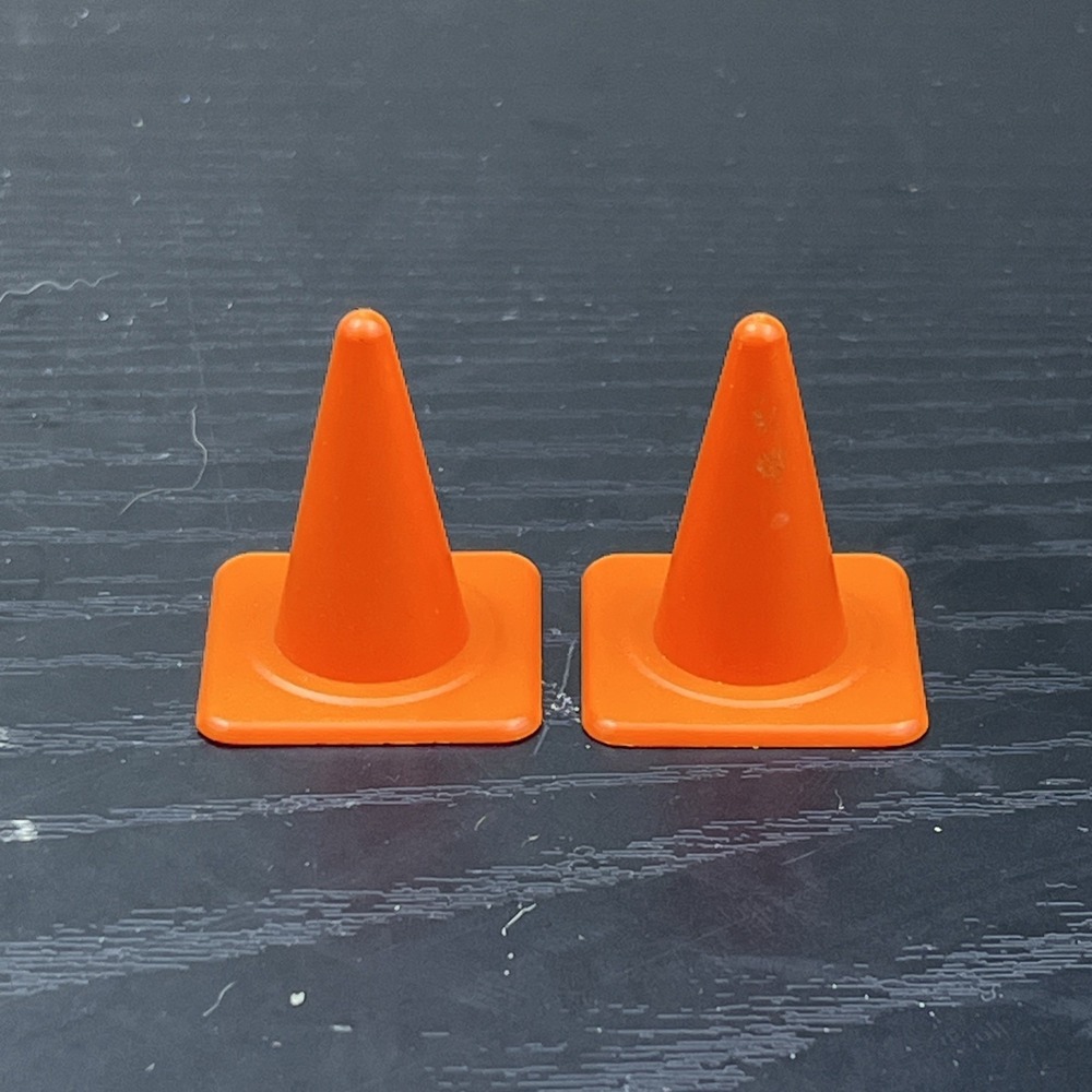 Orange Plastic Traffic Cone Toy Construction Replacement Accessory Figure Prop